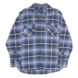 JACHS Mens Blue Black Check Shirt XL Casual Cotton Button Down Formal