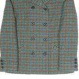 PETITE SOPHISTICATE Womens Blue Check Jacket UK 6 Polyester Blend Button Double