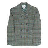 PETITE SOPHISTICATE Womens Blue Check Jacket UK 6 Polyester Blend Button Double