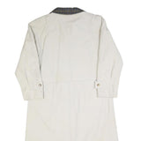 Womens Cream Jacket S Cotton Button Check Collar Classic Outerwear