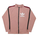 ADIDAS Womens Pink Burgundy&Black Track Jacket M Polyester Blend Zip
