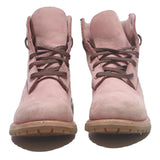 TIMBERLAND Womens Pink Lace-Up Leather Boots UK 7 Casual Outdoor