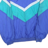 OLEG CASSINI Mens Blue & Teal Colourblock Zip Jacket XL Polyester Blend Woven