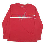 NAUTICA Mens Red Long Sleeve Crew Neck Cotton Blend T-Shirt M Graphic Print