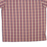 FRIENDSHIP Mens Beige & Red Check Shirt XL Short Sleeve Button Front Casual