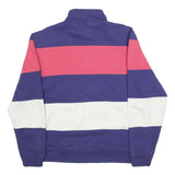 CHAPS Mens Blue & Pink & White Quarter Zip Sweatshirt XL Colour Block Casual