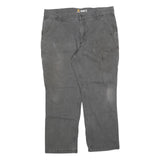 CARHARTT Mens Relaxed Fit Grey Jeans Cotton Blend Zip W40 L30 Workwear Durable