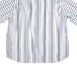 PAUL & SHARK Mens White & Multicolour Stripe Shirt XL Short Sleeve Cotton Casual