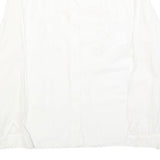 ELKONE Womens White Shirt M Embroidered Cotton Blend Long Sleeve Button