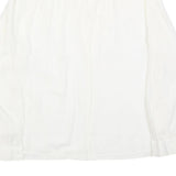 ELKONE Womens White Shirt M Embroidered Cotton Blend Long Sleeve Button