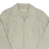 ZARA Womens Beige Lightweight Zip Jacket L Polyester Blend Plain Casual