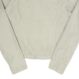 ZARA Womens Beige Lightweight Zip Jacket L Polyester Blend Plain Casual