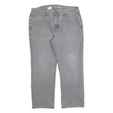CARHARTT Mens Jeans Grey Relaxed Straight Denim Medium W36 L27 Workwear Zip