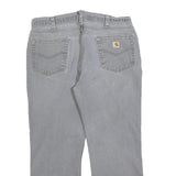 CARHARTT Mens Jeans Grey Relaxed Straight Denim Medium W36 L27 Workwear Zip