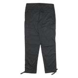 ELLESSE Mens Cotton Blend Black Cargo Regular Fit Trousers W32 L32 Zip Closure