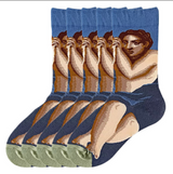Anyfootwear 5 Pairs Size 5-9 Unisex Long Socks Cartoon Lady Print Nature Design Warm Winter Socks Comfortable Casual Foot Accessories
