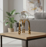 ANYHOUZ Luxury Gold Metal Tabletop Decor – Crystal Ball Sculpture for Living Room, House Display & Elegant Crafts Ornaments