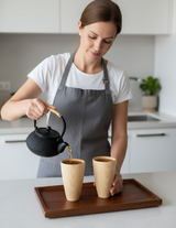 Anygleam Light Brown Wooden Tea Japanese Cups Kitchen Tools Accessories