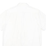 LACOSTE Mens White Cotton Blend Short Sleeve Shirt M Classic Logo Casual