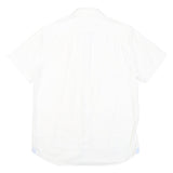 LACOSTE Mens White Cotton Blend Short Sleeve Shirt M Classic Logo Casual