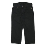 LEVI'S Mens Black Regular Straight Denim Medium W32 L23 Cotton Blend Zip Jeans