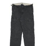 CARHARTT Mens Cotton Blend Black Relaxed Cargo Trousers W30 L31 Workwear Zip