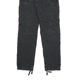 CARHARTT Mens Cotton Blend Black Relaxed Cargo Trousers W30 L31 Workwear Zip