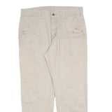 CARHARTT Mens Cotton Blend Beige Relaxed Straight Trousers W36 L32 Workwear Zip