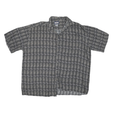 ALTERNATIVE Mens Black & White Pattern Rayon Shirt XL Casual Short Sleeve
