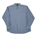 The Lifetime Collar Tommy Hilfiger Striped Shirt - Large Blue Cotton