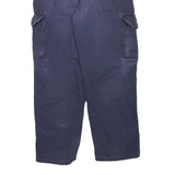 CARHARTT Mens Cotton Blend Navy Blue Regular Fit Cargo Trousers W33 L30 Utility