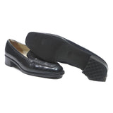 BALLY Womens Classic Leather Loafers Black UK 6.5 Elegant Comfortable