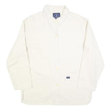 TRESORS DES OCEANS Womens White Button Cotton Blend Jacket M Plain Casual Smart