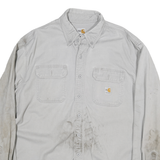 CARHARTT Mens Beige Workwear Shirt XL Cotton Blend Durable Utility