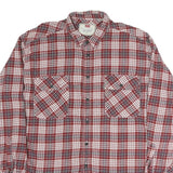 LEVI'S Mens Red & White Plaid Cotton Shirt XL Casual Button-Up Long Sleeve