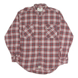 LEVI'S Mens Red & White Plaid Cotton Shirt XL Casual Button-Up Long Sleeve