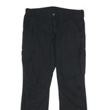 DICKIES Mens Regular Black Cotton Blend Workwear Trousers W34 L32 Zip Closure