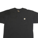 CARHARTT Mens Black Pocket T-Shirt 2XL Short Sleeve Crew Neck Cotton Casual
