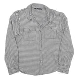 ZARA Womens Black & White Printed Shirt Long Sleeve Collared S Houndstooth