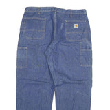 CARHARTT Mens Relaxed Blue Denim Jeans W40 L32 Workwear Durable Zip Fastening