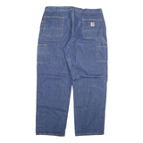 CARHARTT Mens Relaxed Blue Denim Jeans W40 L32 Workwear Durable Zip Fastening