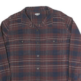 CARHARTT Womens Brown & Blue Plaid Cotton Blend Shirt 2XL Long Sleeve Button
