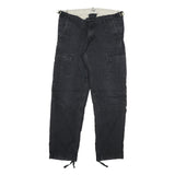 CARHARTT Mens Cotton Blend Black Regular Cargo Trousers W30 L28 Workwear