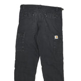 CARHARTT Mens Cotton Blend Black Regular Cargo Trousers W30 L28 Workwear