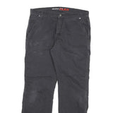 DICKIES Mens Cotton Blend Black Regular Straight Trousers W32 L30 Workwear Zip