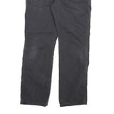DICKIES Mens Cotton Blend Black Regular Straight Trousers W32 L30 Workwear Zip