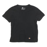 DICKIES Mens Black V-Neck T-Shirt L Cotton Blend Casual Essential