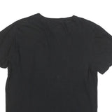 DICKIES Mens Black V-Neck T-Shirt L Cotton Blend Casual Essential