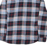 Mens Blue Black & Red Cotton Plaid Shirt XL Casual Button-Up Long Sleeve
