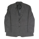Mens Grey Classic Blazer Jacket XL Polyester Blend Button Closure Plain Elegant